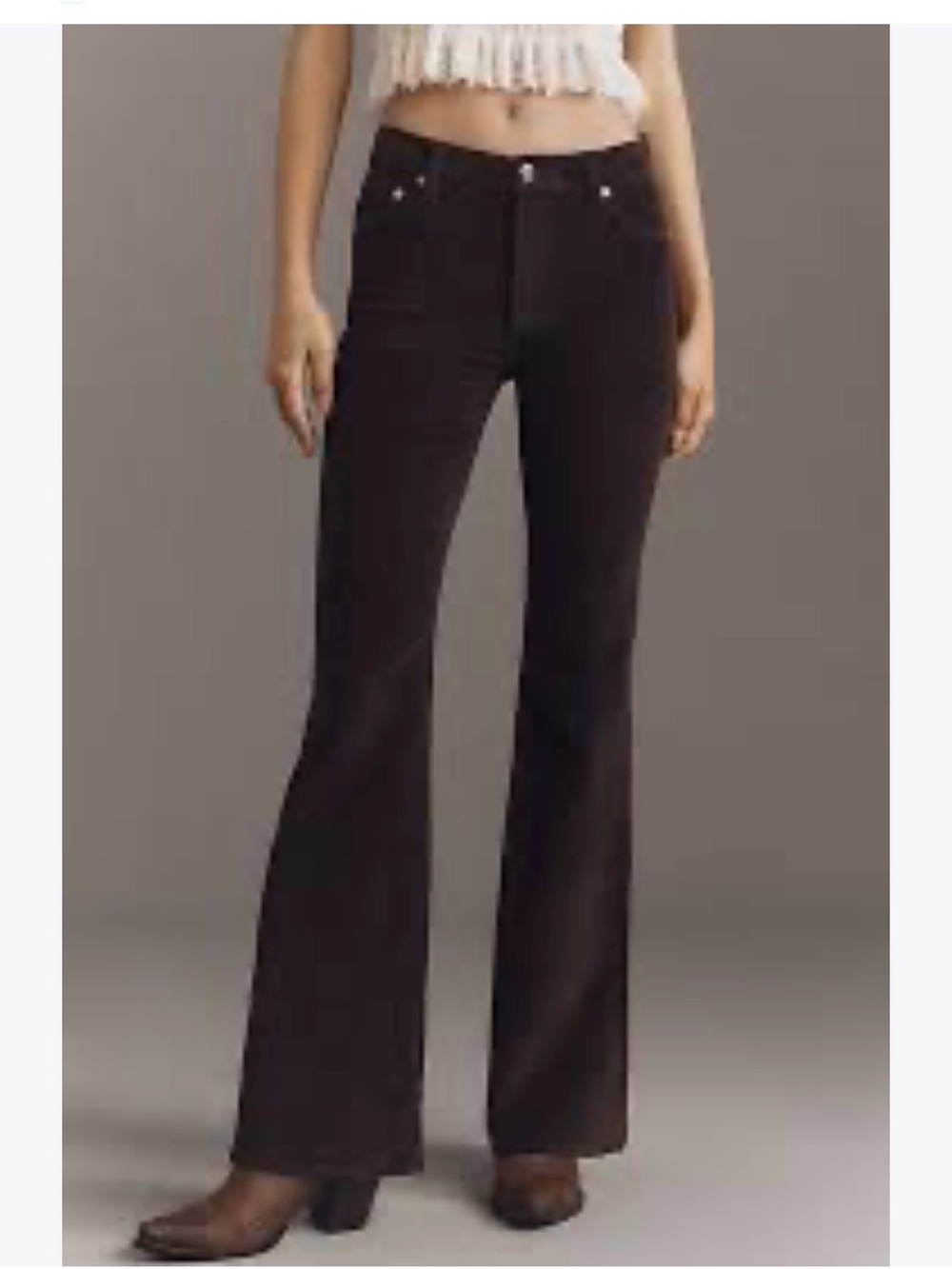 NWOT - Pistola Dark Brown corduroy High-Rise Flare Jeans